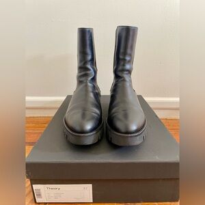 Theory Chelsea Calf Leather Boot, Size 7